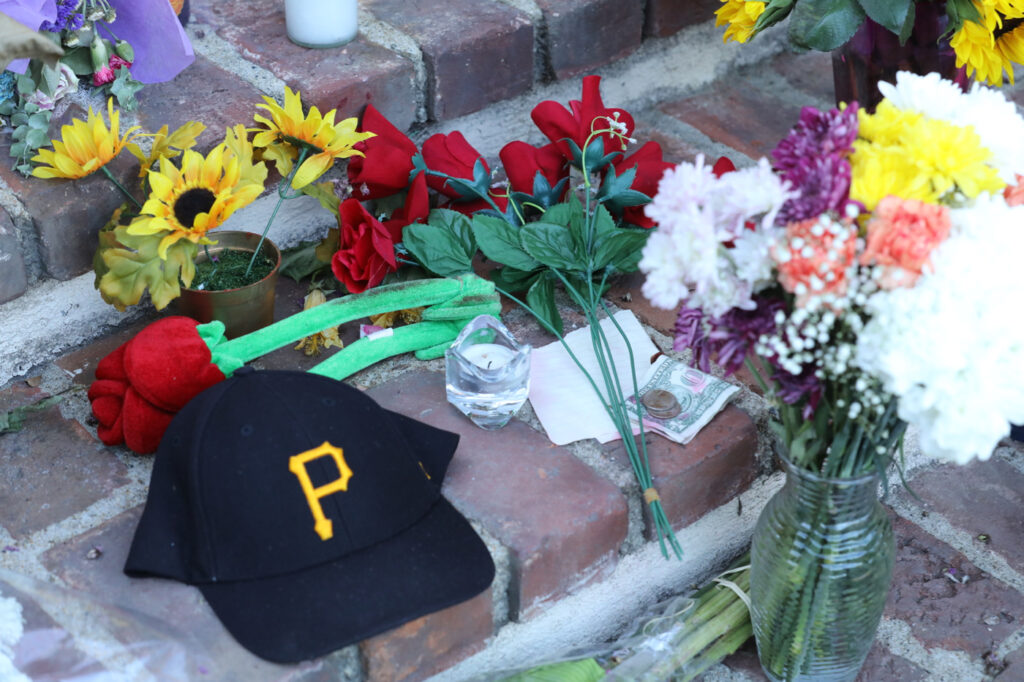 People gather outside Mac Miller apos s house in LA
