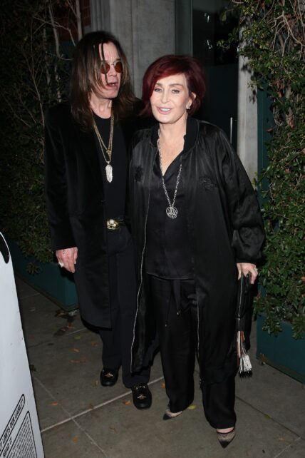 Ozzy and Sharon Osbourne hold hands as they leave Mr Chow restaurant after celebrating Billy Idol apos s 63rd birthday party