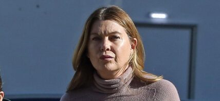 Ellen Pompeo is seen on the set of grey apos s anatomy last week it was reported that Ellen received 5M apos hush money apos to keep quiet about Patrick Dempsey apos toxic and nasty apos behavior on set