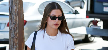 Hailey Bieber is seen leaving Milk Studios in Los Angeles