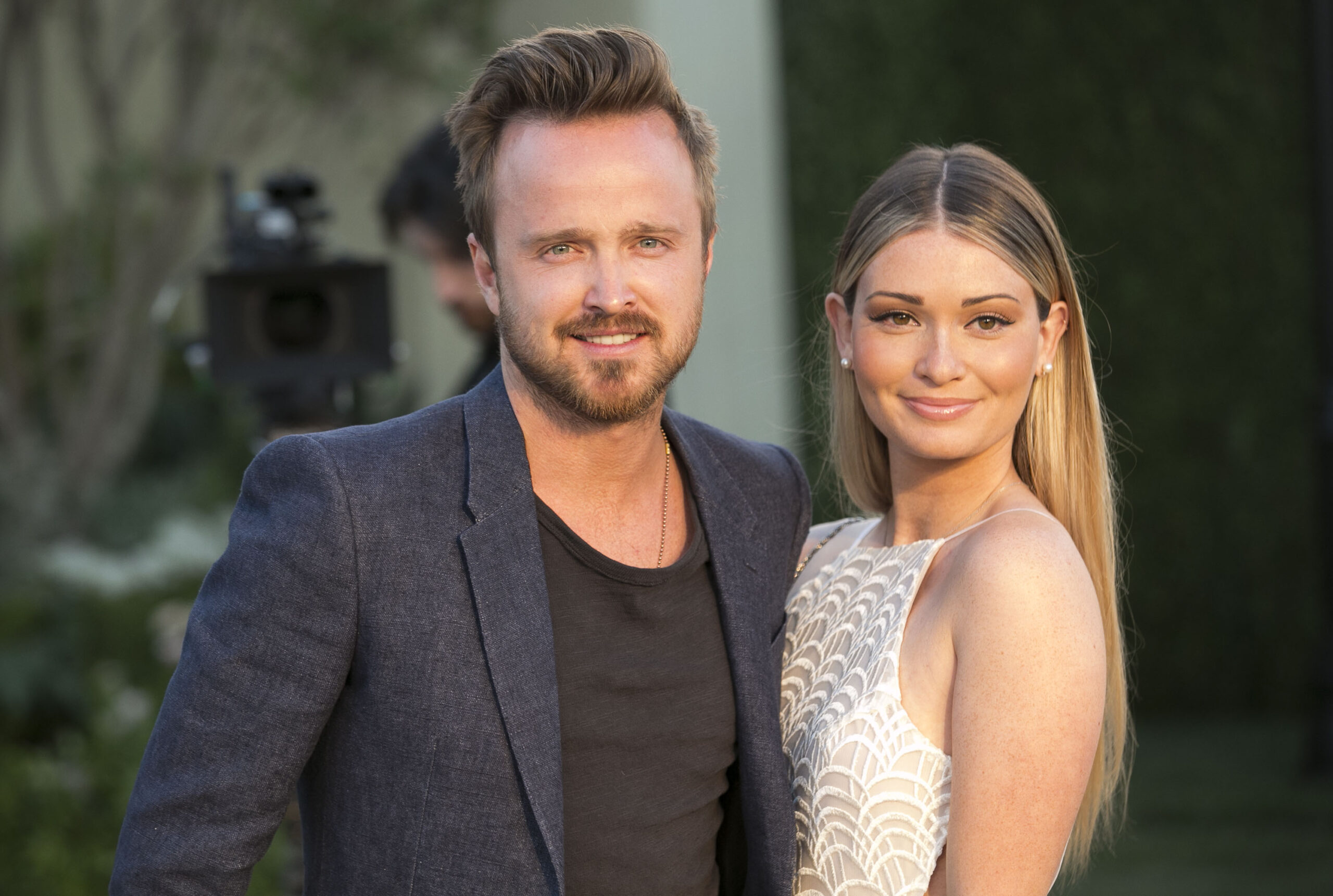 Aaron Paul and wife Lauren Parsekian at Burberry "London In Los Angeles" Event