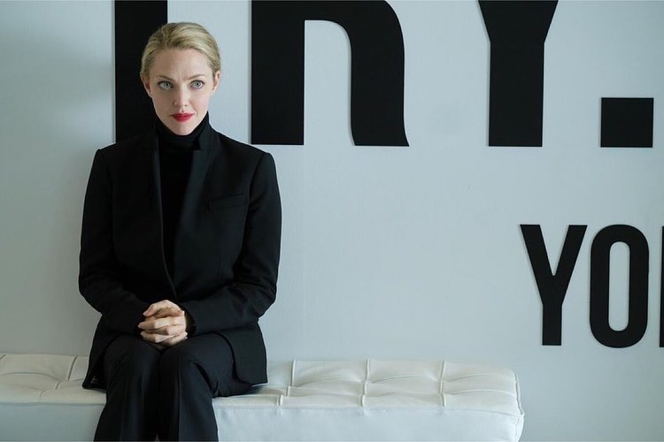 Amanda Seyfried as Elizabeth Holmes in "The Dropout"