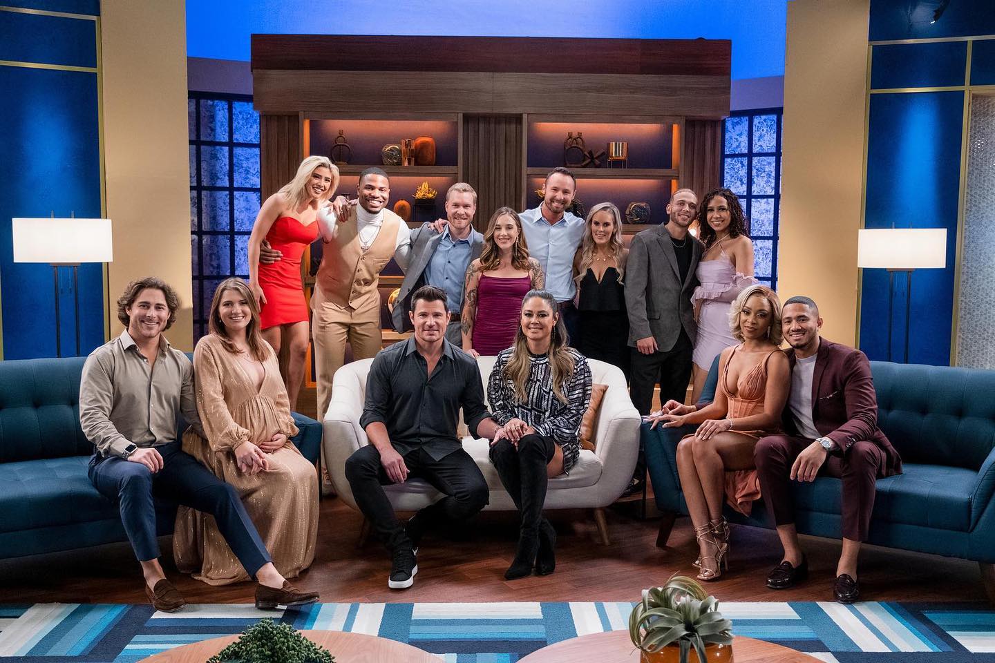 Season 1 cast of "The Ultimatum" with Nick and Vanessa Lachey, created by Chris Coelen