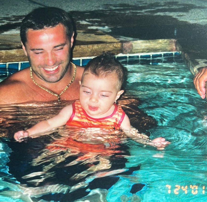 Joe and Gia Giudice swimming.