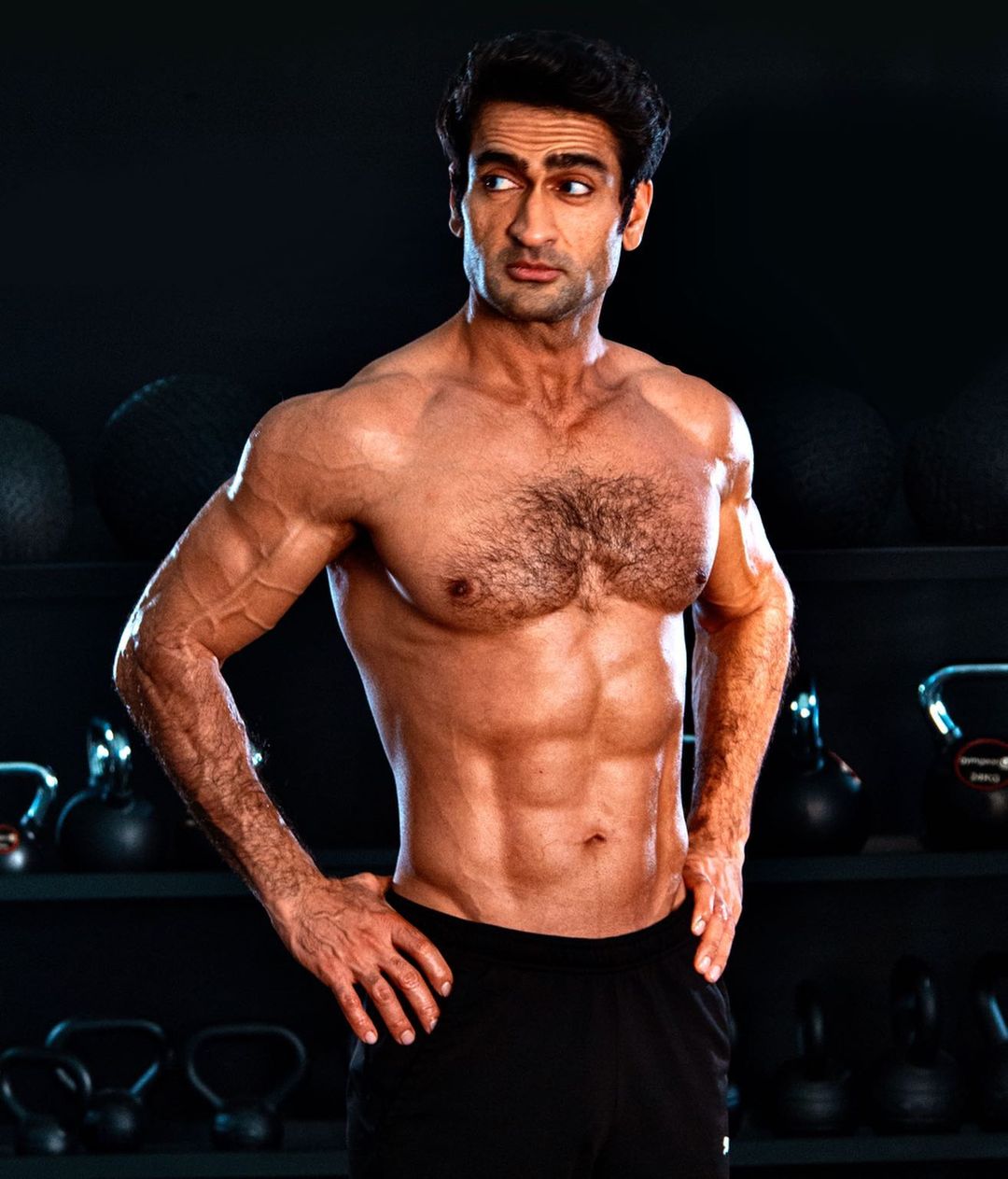 Kumail Nanjiani Poses shirtless