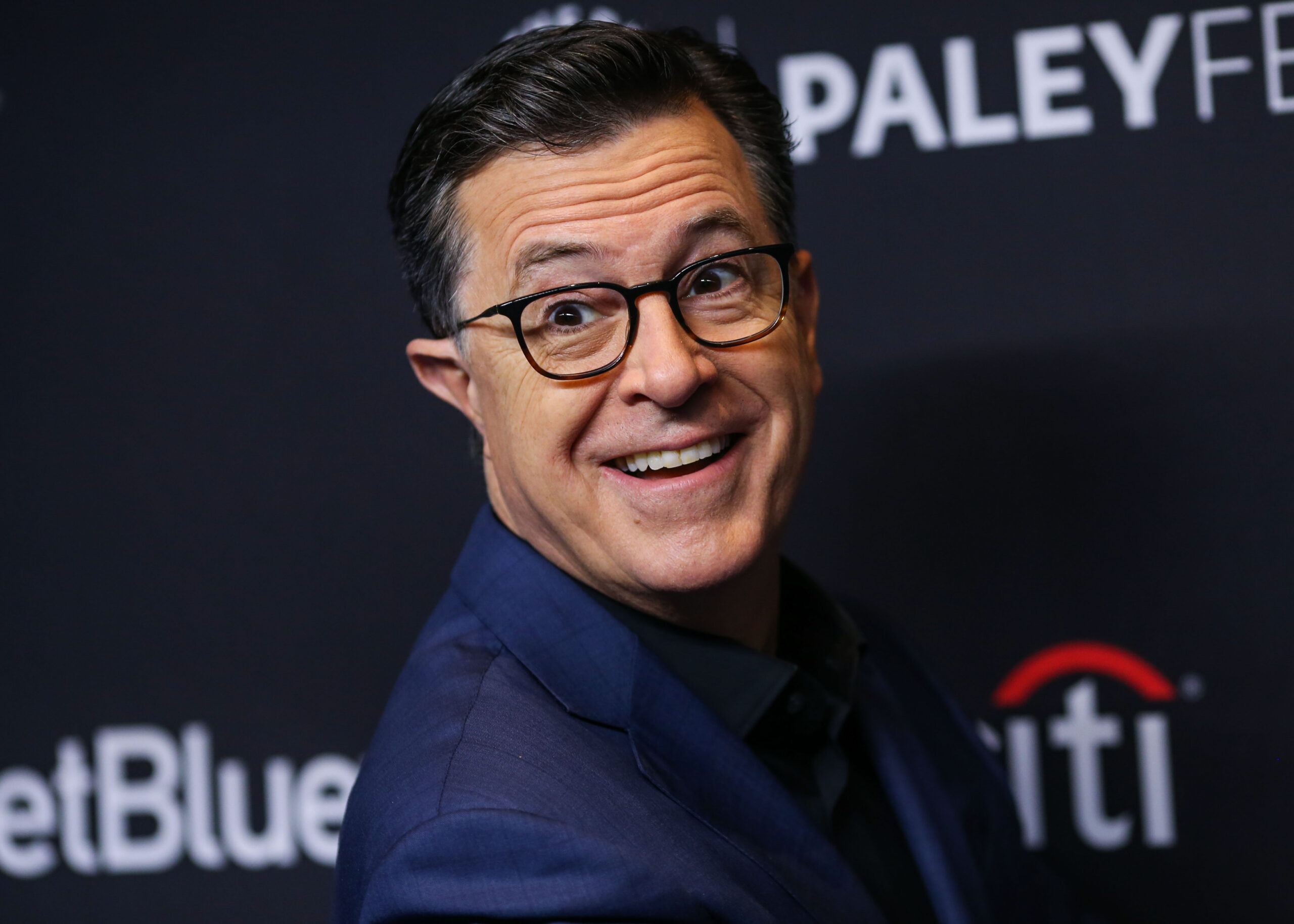 Host of the late show stephen colbert