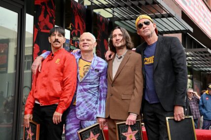 Red Hot Chili Peppers honored with Star on the Hollywood Walk of Fame. Hollywood, CA.