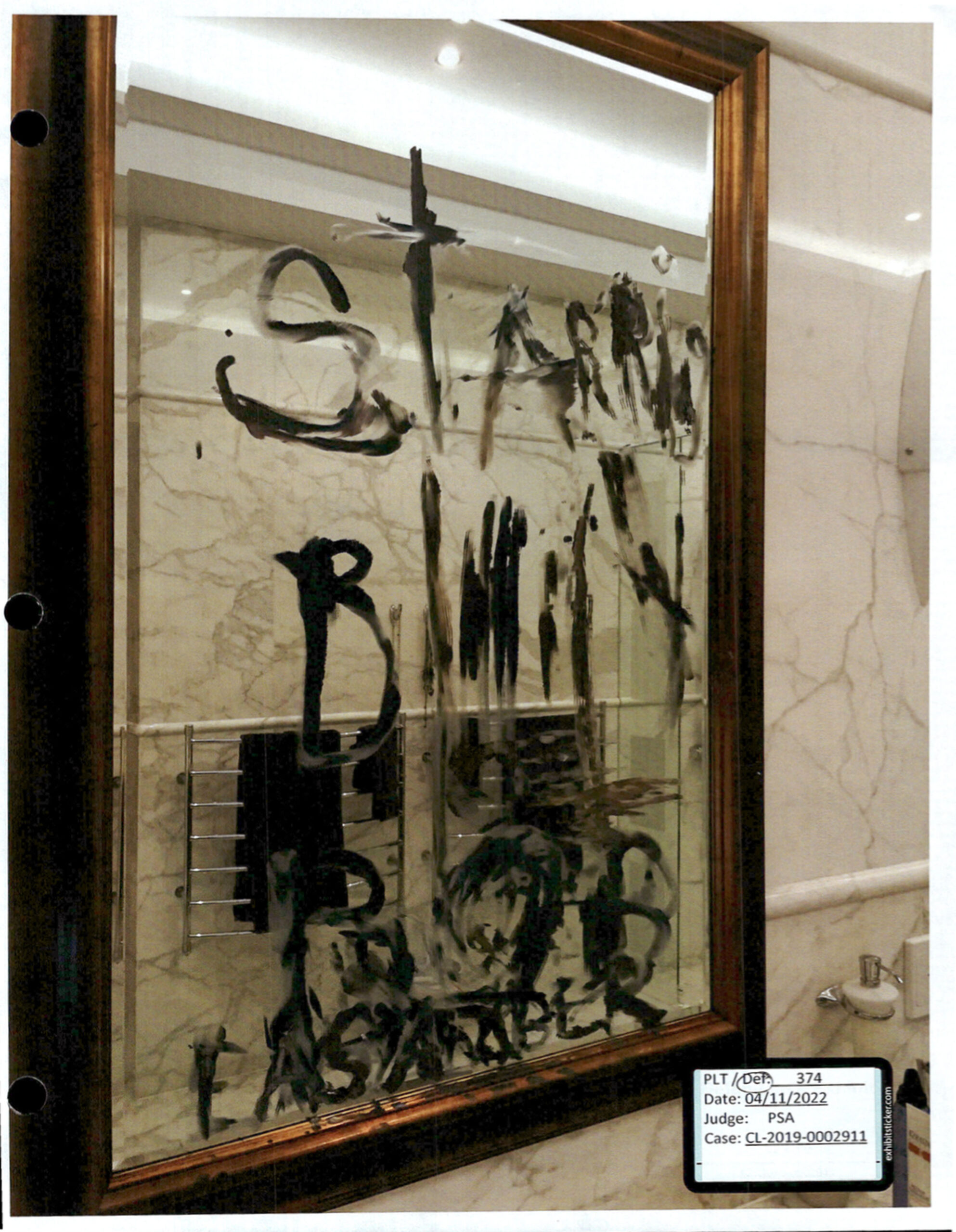 Messages written on mirror by Johnny Depp with his own blood shown in court in Amber Heard defamation trial