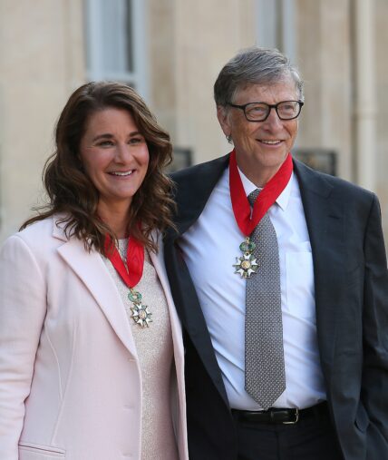 Bill Gates and Melinda Gates receive the Commander of the Legion of Honor