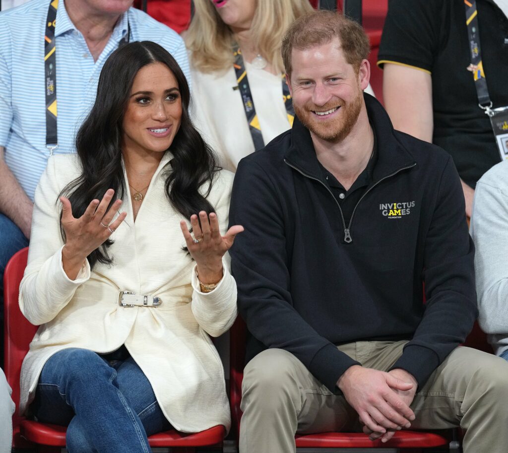 The Duke and Duchess of Sussex watch the Seated Volleyball on Day Two of the Invictus Games