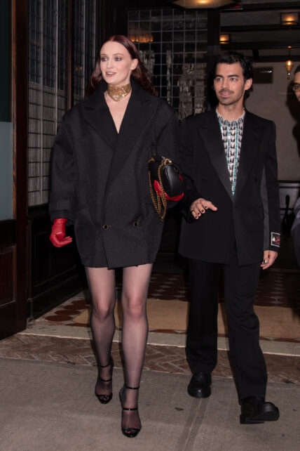 Joe Jonas and Sophie Turner Exit Hotel to Attend HBO Screening