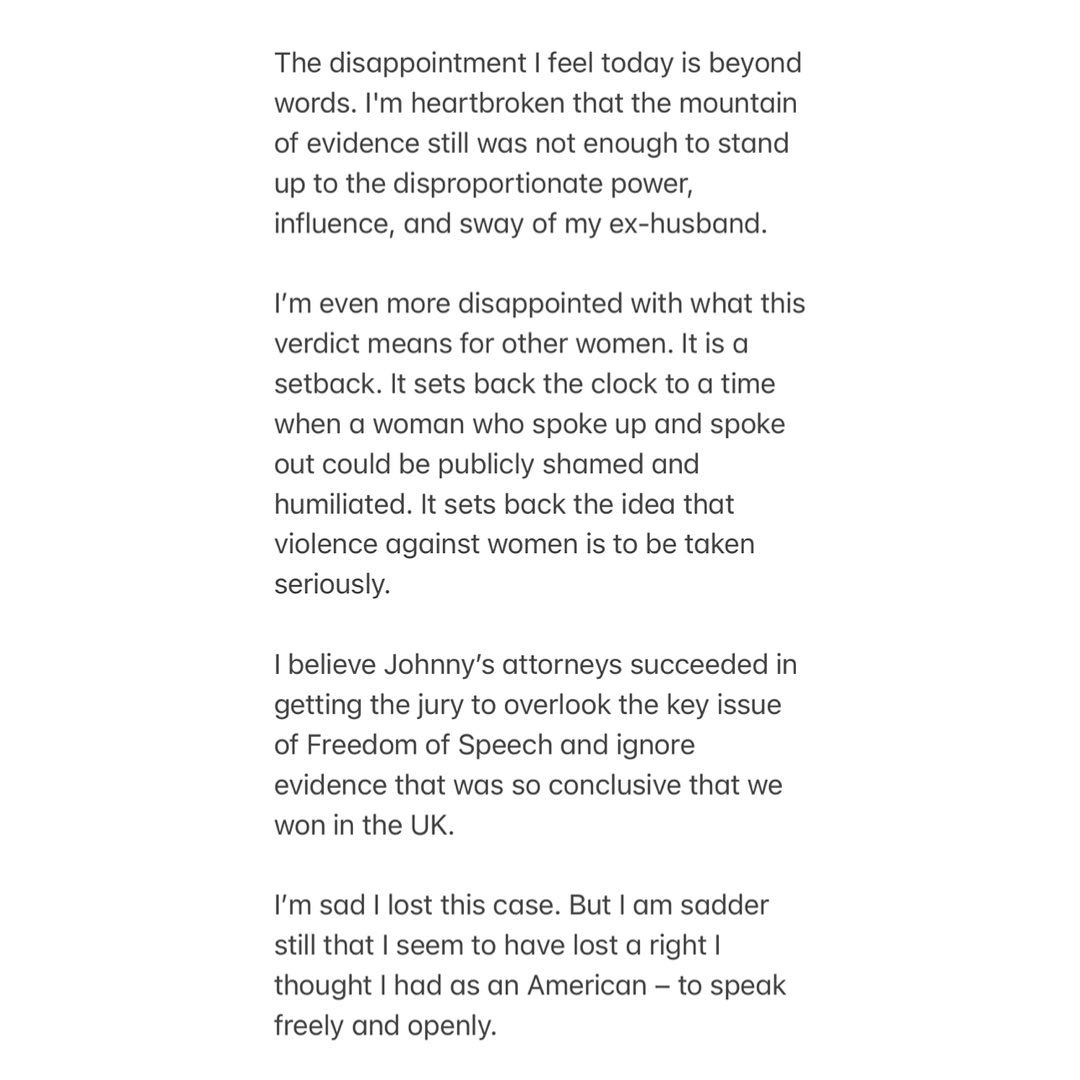 Amber Heard statement
