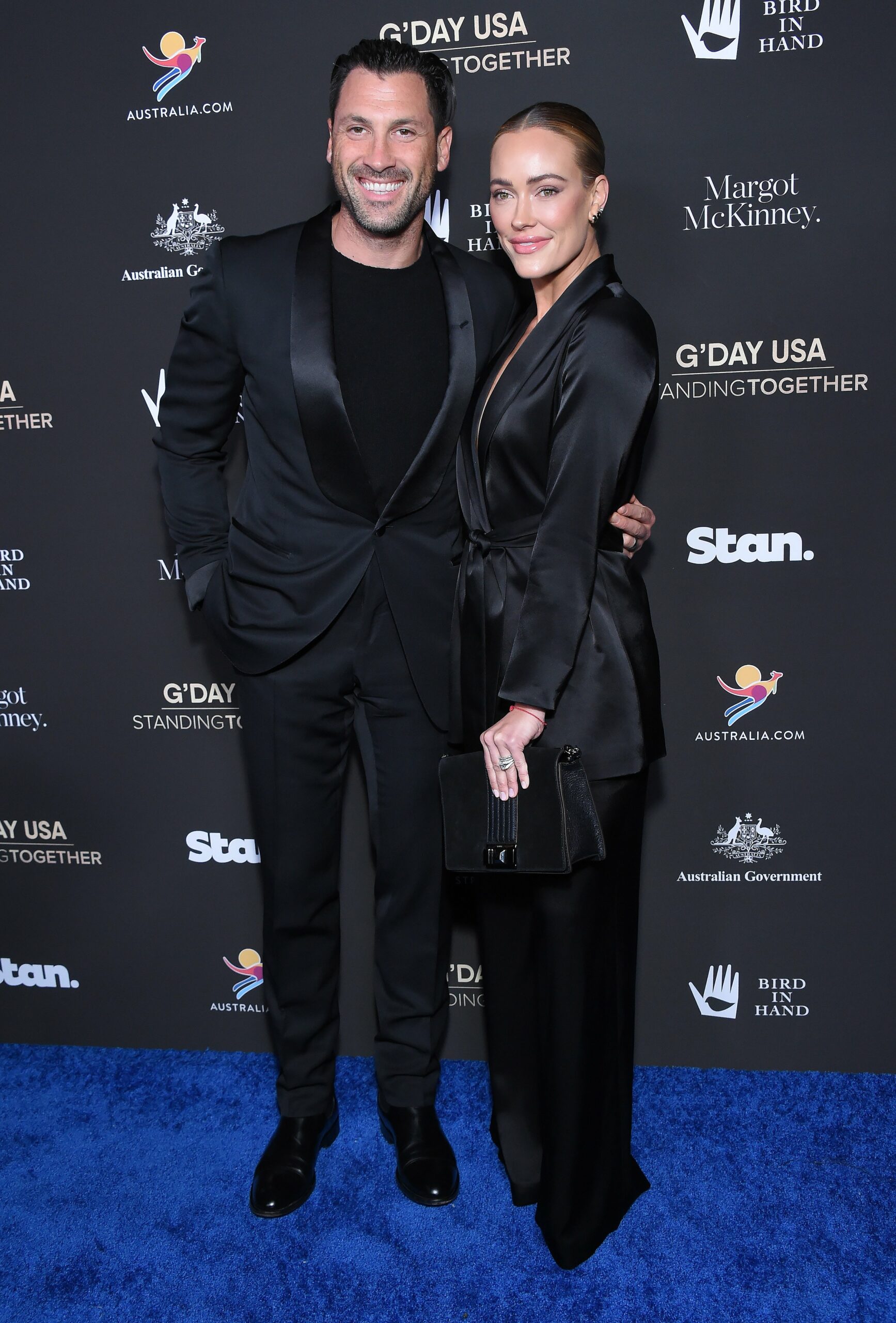 G'Day USA 2020 at Beverly Wilshire Hotel on January 25, 2020 in Beverly Hills, CA. Â© OConnor/AFF-USA.com. 25 Jan 2020 Pictured: Maksim Chmerkovskiy and Peta Murgatroyd. Photo credit: OConnor/AFF-USA.com / MEGA TheMegaAgency.com +1 888 505 6342 (Mega Agency TagID: MEGA593975_036.jpg) [Photo via Mega Agency]