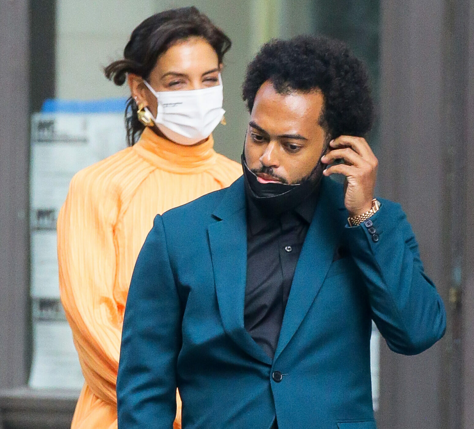 Katie Holmes and new boyfriend Bobby Wooten III seen heading out in New York City.