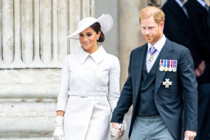 Prince Harry Duke of Sussex and Meghan Markle Duchess of Sussex attending the Service of Thanksgiving for the Queen, marking the monarch's 70 year Platinum Jubilee, at St Paul’s Cathedral in London. 03 Jun 2022