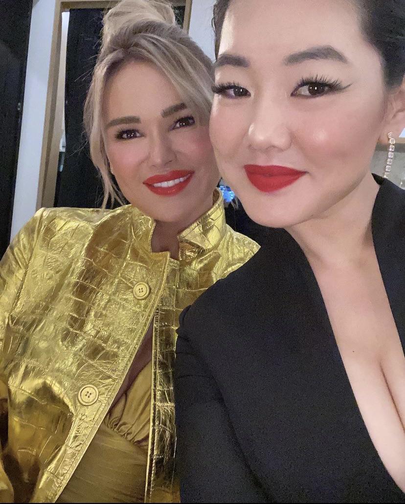 two women smiling