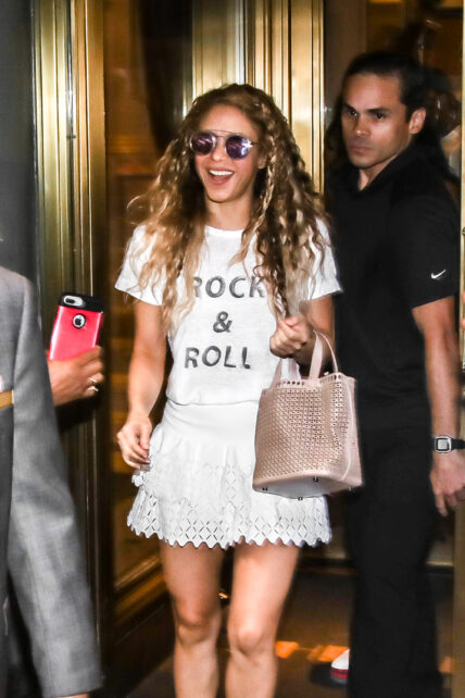 A Huge Crowd Of Fans Greet Shakira As She Heads Out Of Her Hotel In New York City