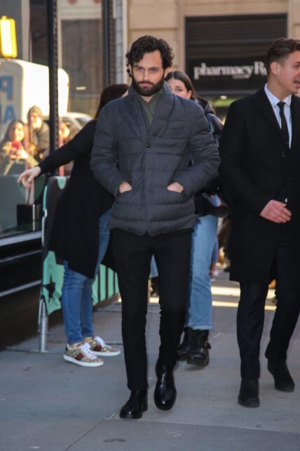 Actor Penn Badgley seen leaving the Build studios in NYC