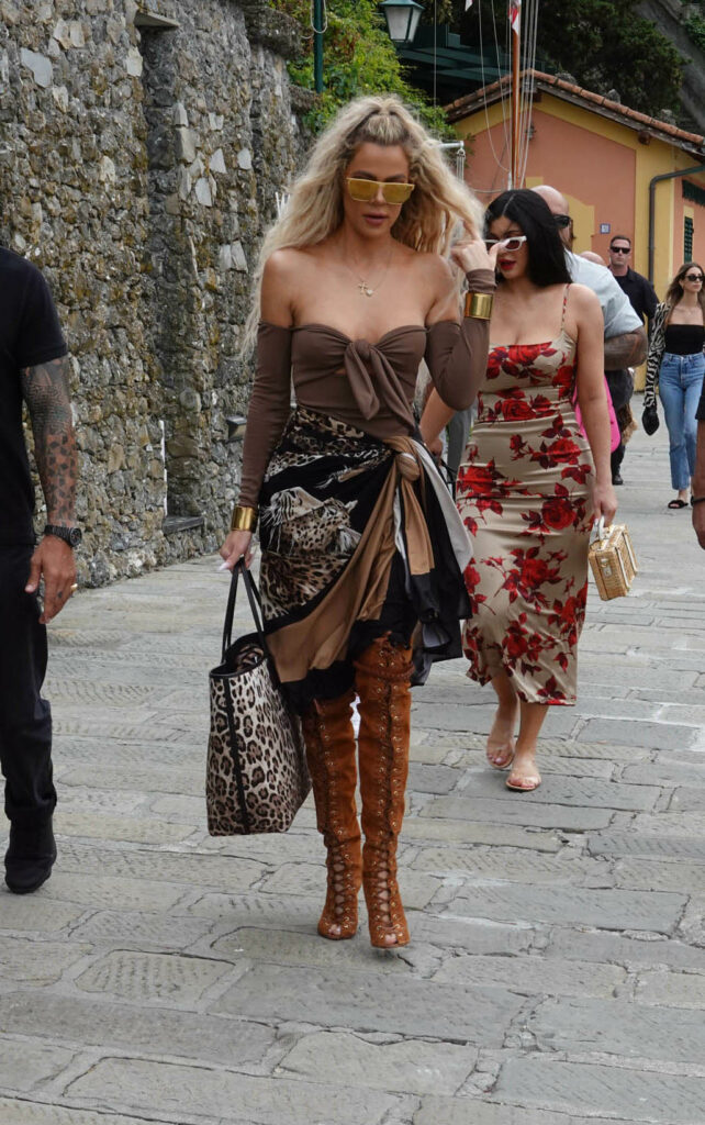 Kim Kardashian Khloe Kardashian North West Kris Jenner Kendall Jenner seen in Portofino after Kourtney apos s wedding