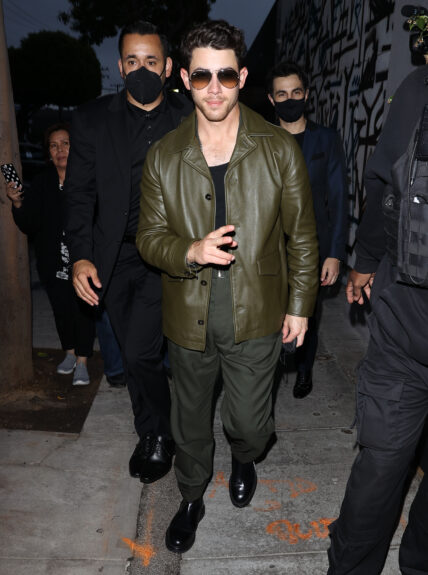 Nick Jonas seen arriving for dinner at Craigs Restaurant in West Hollywood