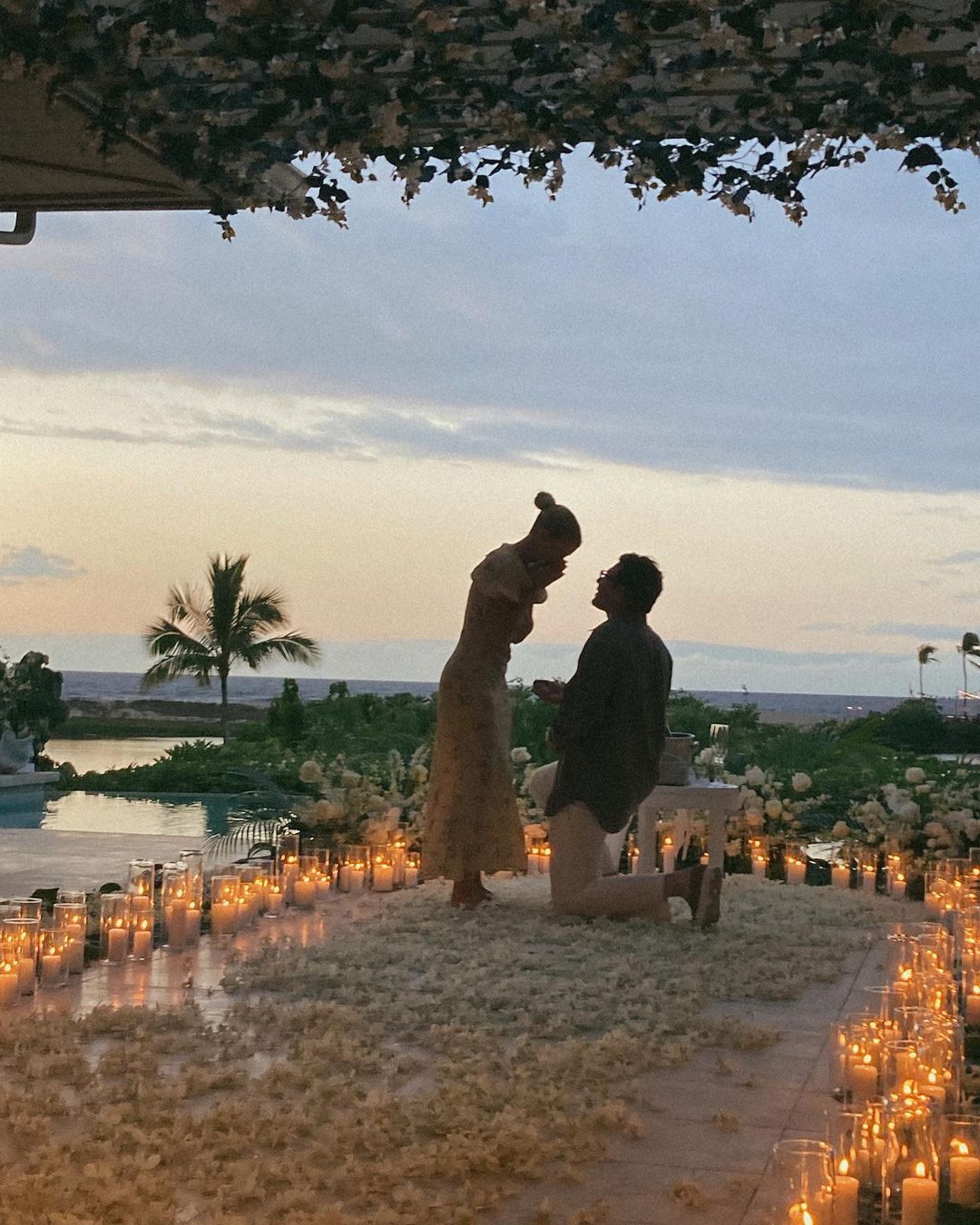 Elliott Grainge proposing to Sofia Richie.
