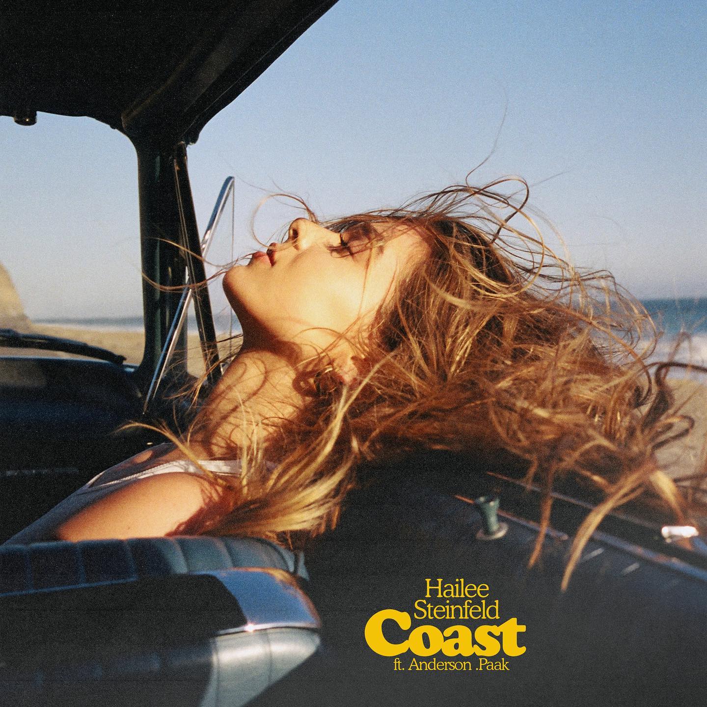 Hailee Steinfeld promotes 'Coast' with oceany outfit