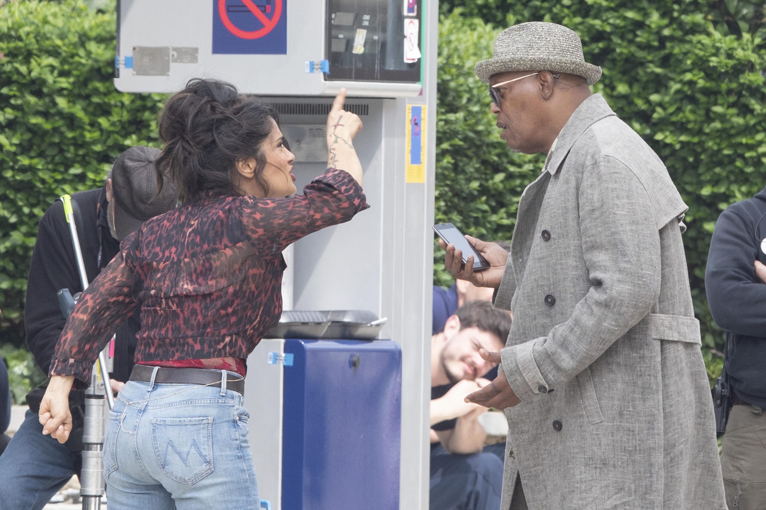Ryan Reynolds, Salma Hayek and Samuel L. Jackson filming The Hitman's Wife's Bodyguard in Croatia.