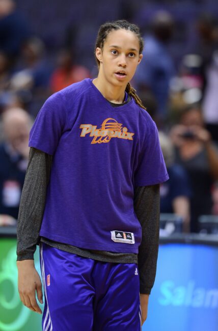 Brittney Griner warms up before the game against the Washington Mystics at the Verizon Center