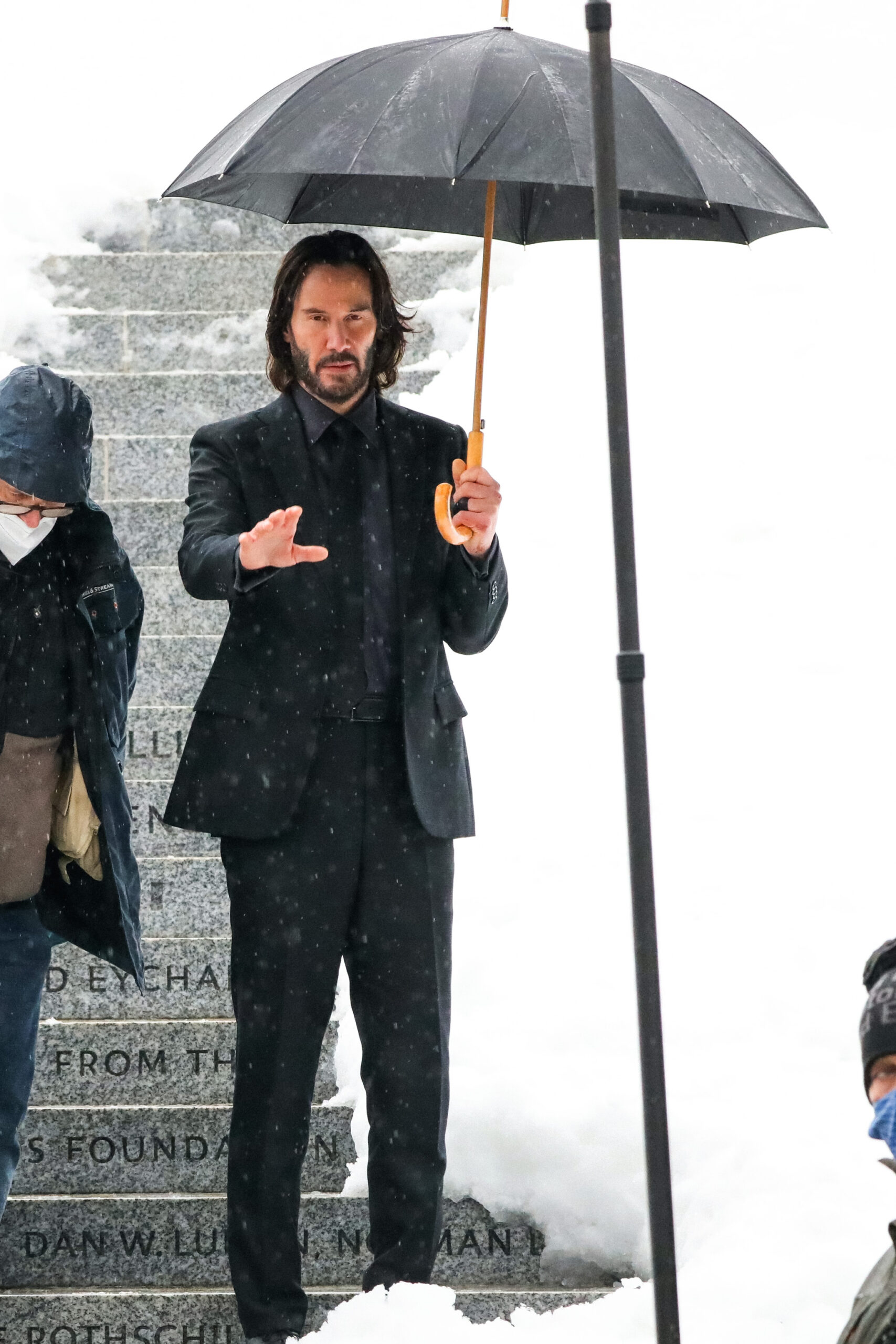 Keanu Reeves at movie set of the apos John Wick 4 apos