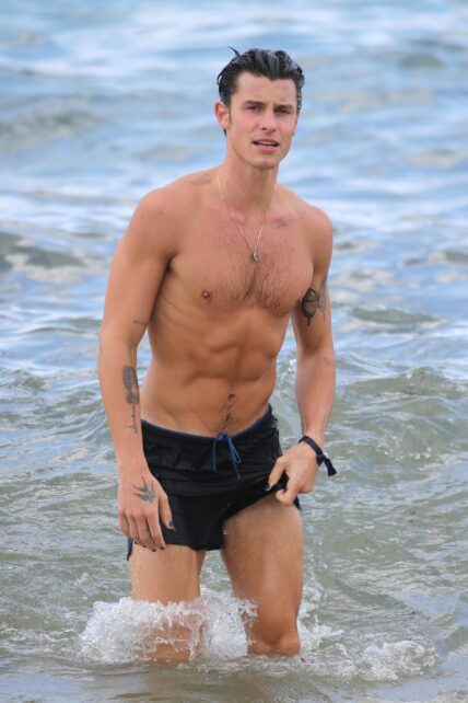 Shawn Mendes takes a dip in the ocean while in Miami