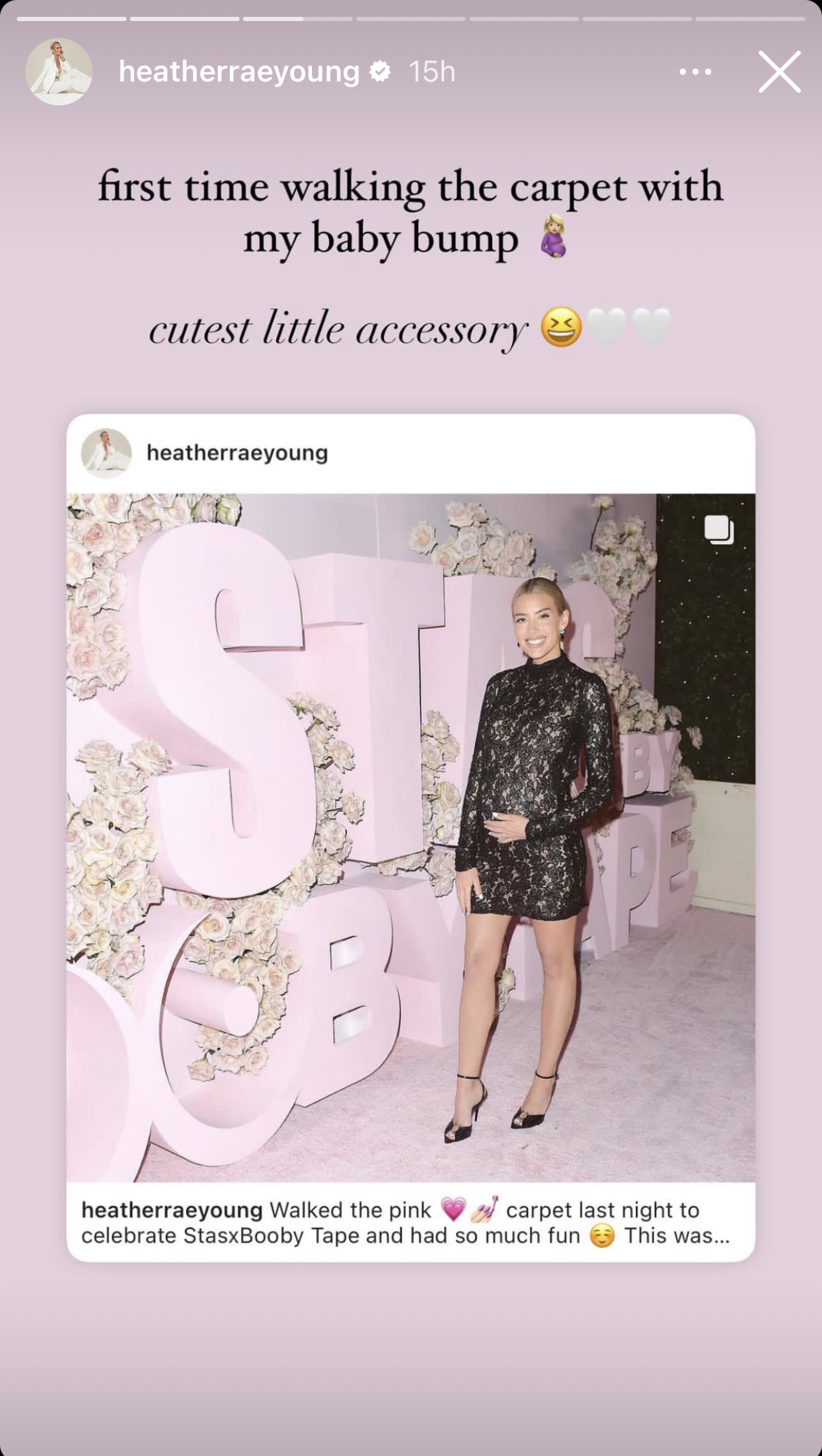 Heather Rae Young's post on her Instagram story