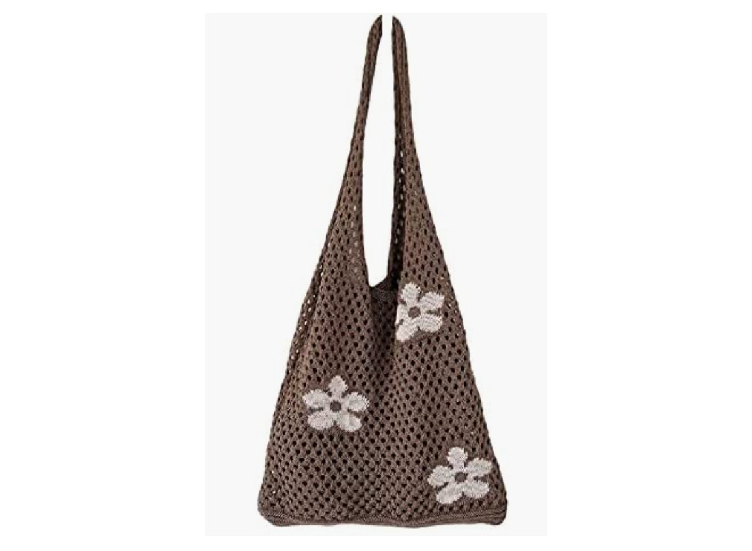 A tote bag with flowers.