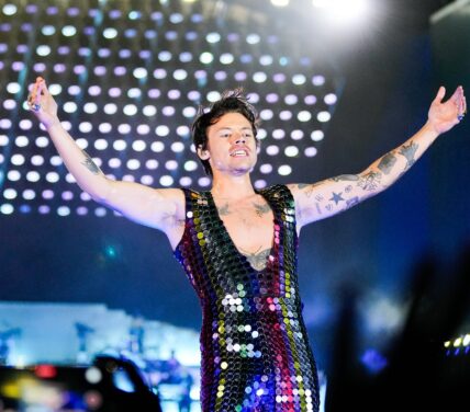 Harry Styles performs at 2022 Coachella Festival in Indio CA