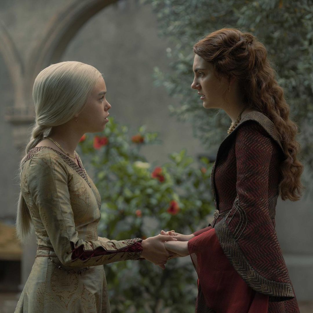 Milly Alcock and Emily Carey in "House of the Dragon"