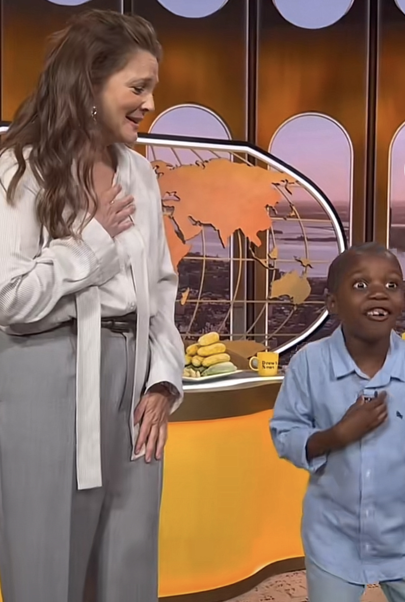 Drew Barrymore and Corn Kid