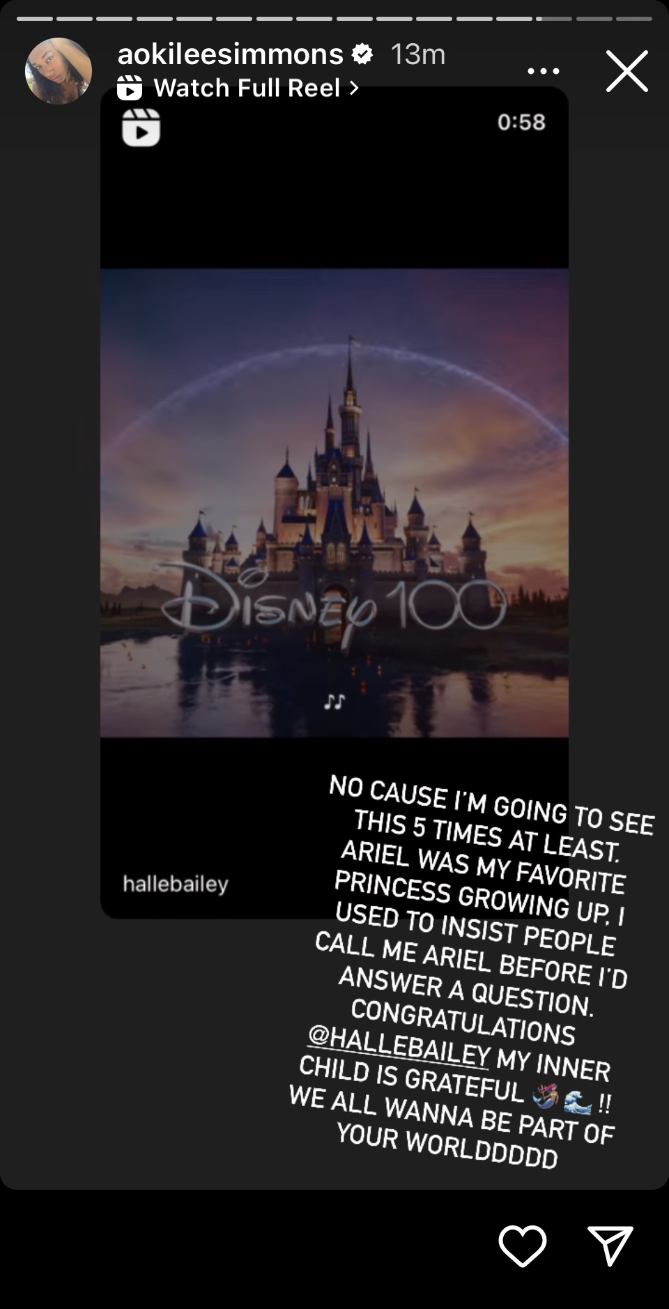 Aoki Lee Simmons Instagram Story