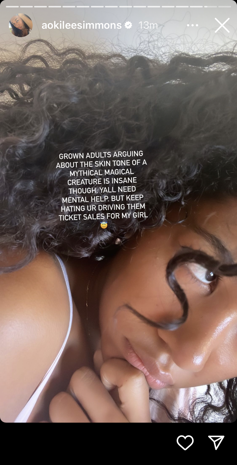 Aoki Lee Simmons Instagram Story