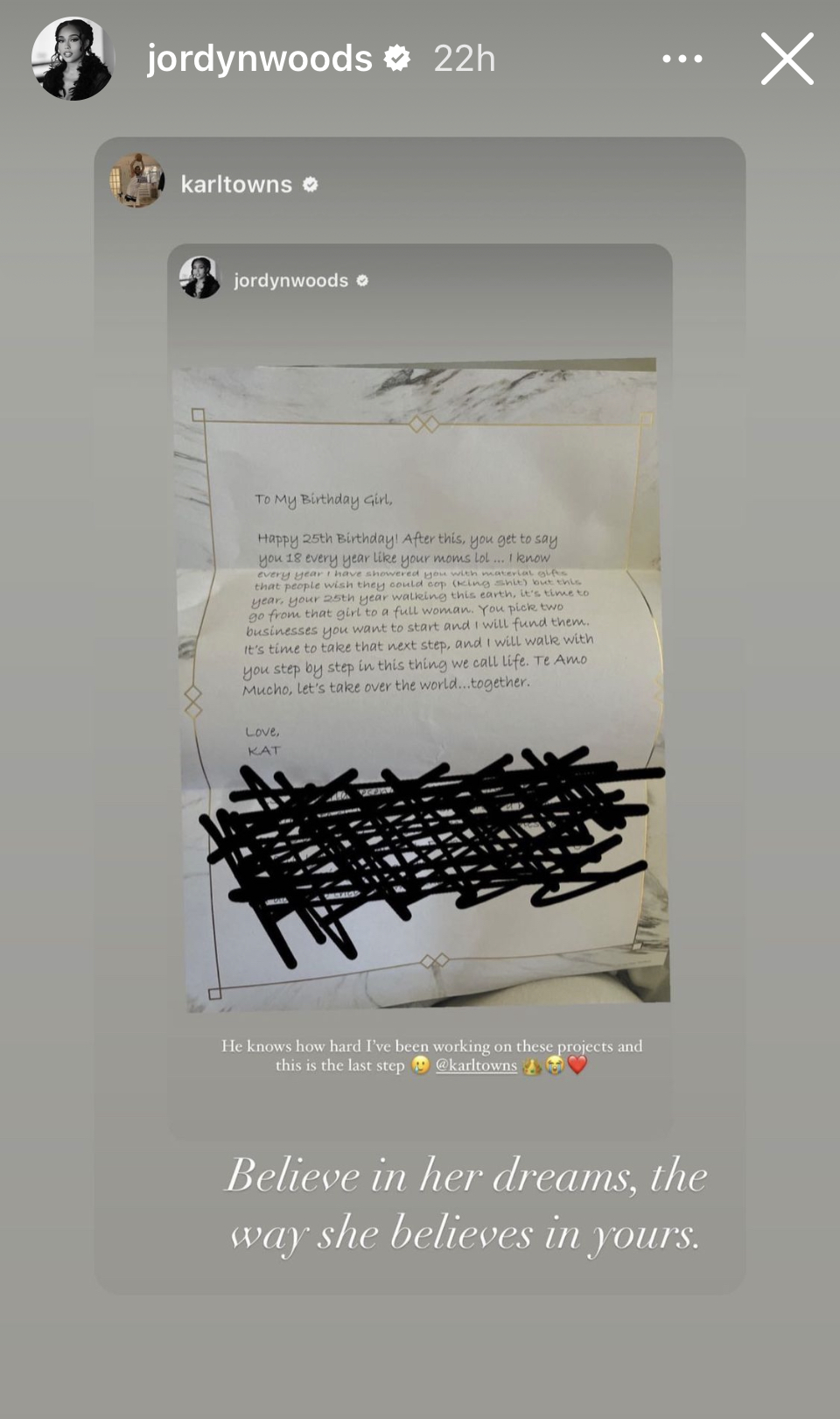 Jordyn Woods Instagram Story