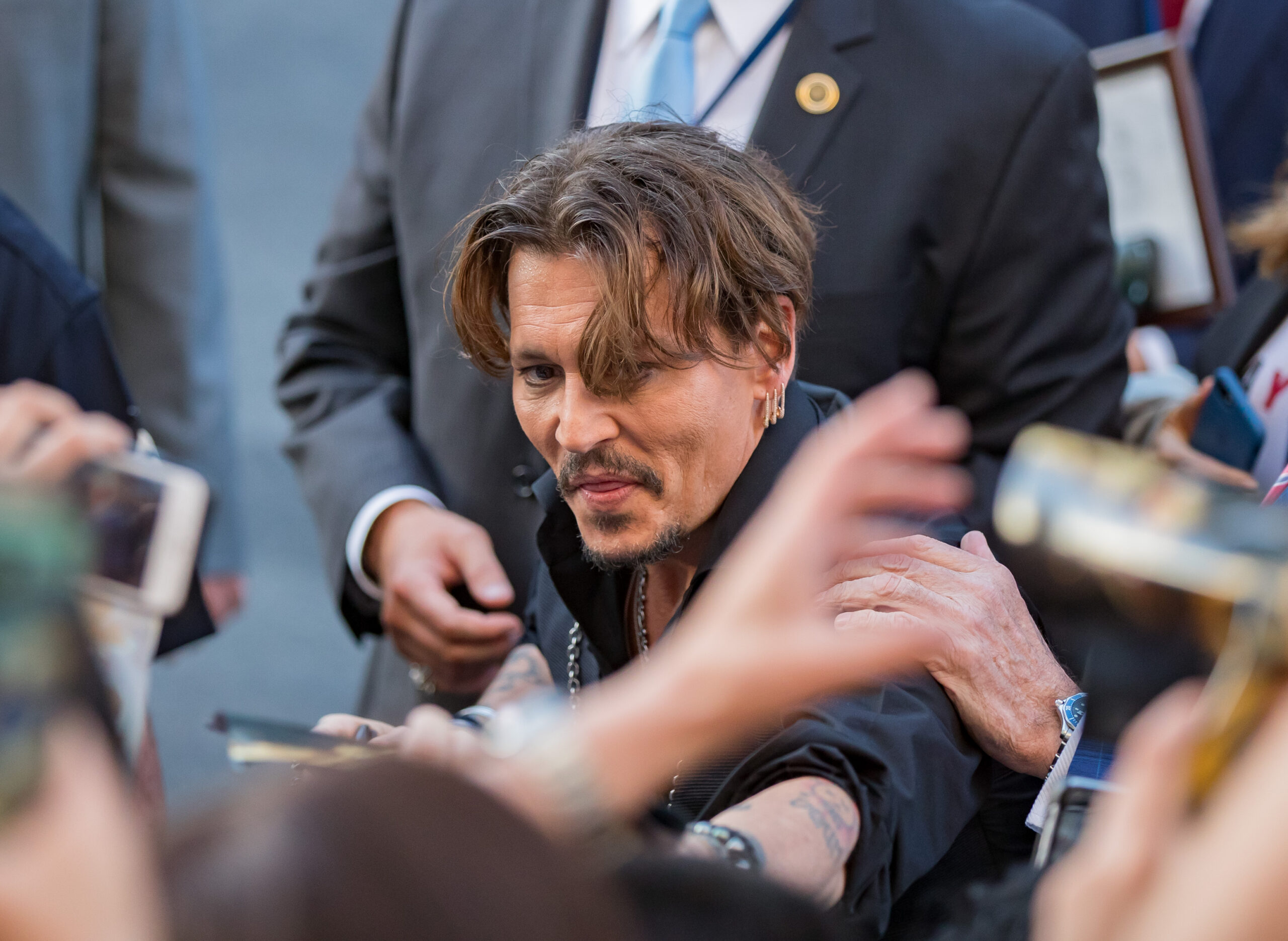 Johnny Depp greets fans