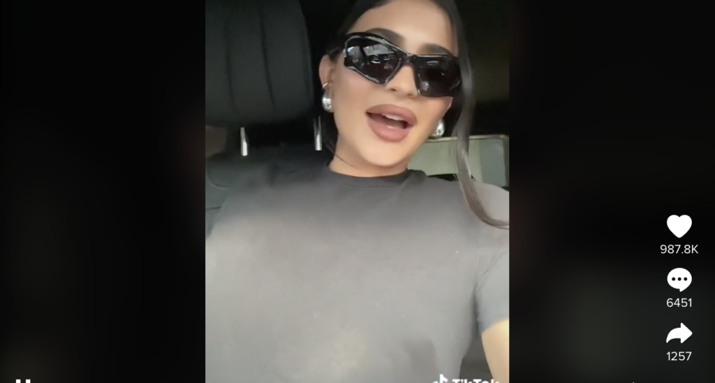 Kylie Jenner Lactates On Herself Filming A TikTok