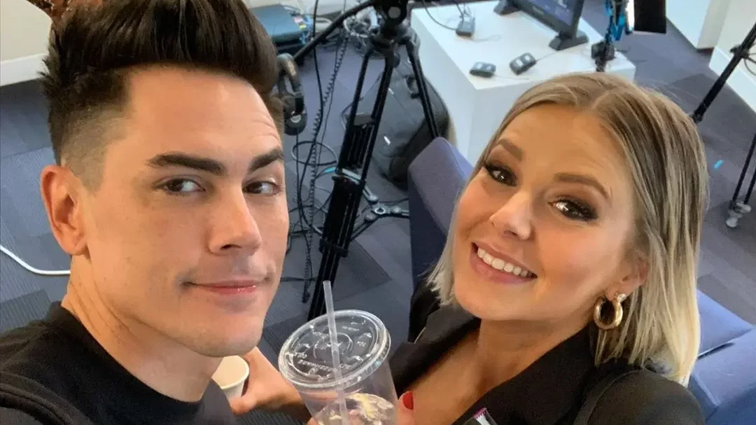 Ariana Madix and Tom Sandoval taking a selfie while filming 