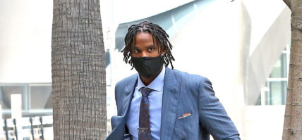 NBA player Trevor Ariza seen arriving at court