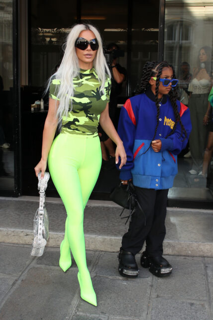 Kim Kardashian and Kris Jenner leaving Jean Paul Gaultier HQ in Paris