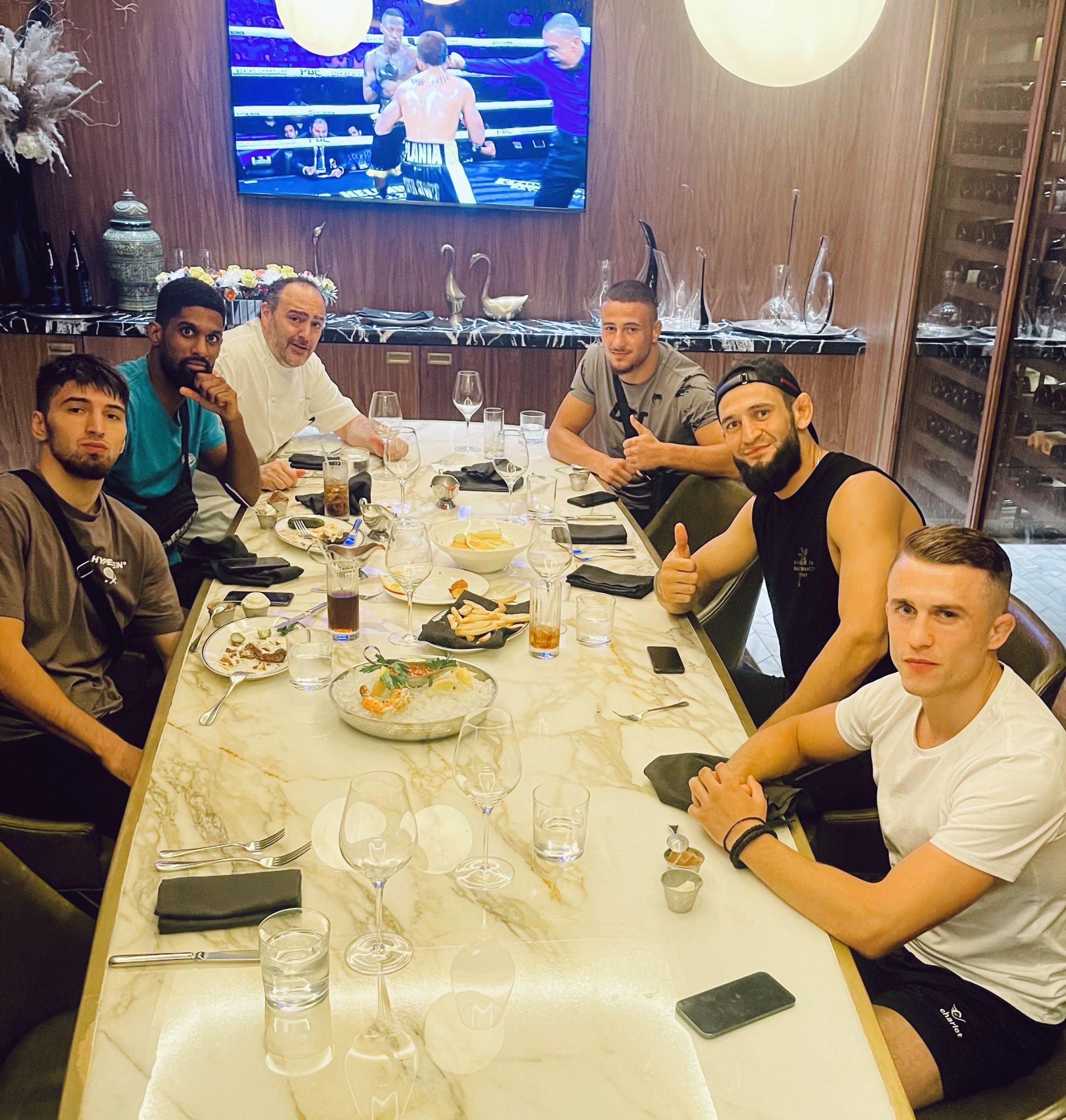 'UFC' Star Khamzat Chimaev Spotted Having 'Salad' At Circa In Las Vegas Before Win