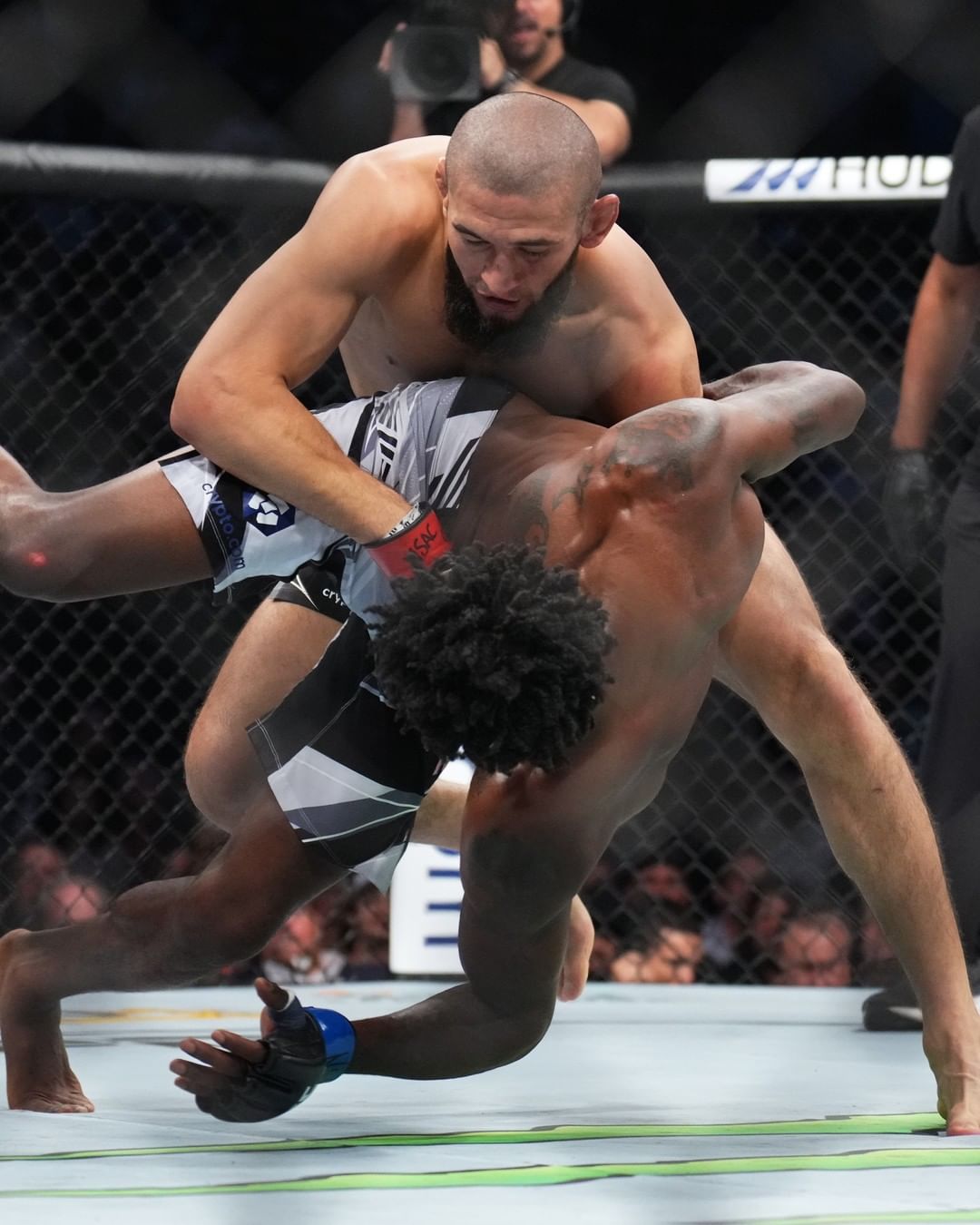 'UFC' Star Khamzat Chimaev Spotted Having 'Salad' At Circa In Las Vegas Before Win