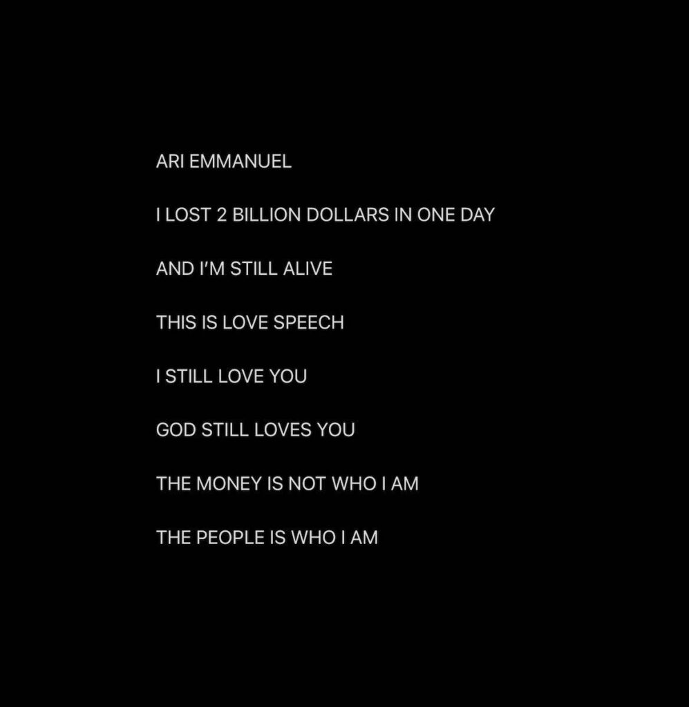 Kanye West gives love speech on IG