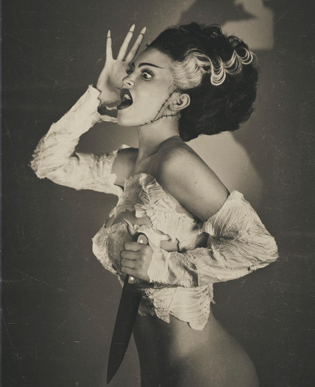 Kylie Jenner as Bride of Frankenstein for Halloween