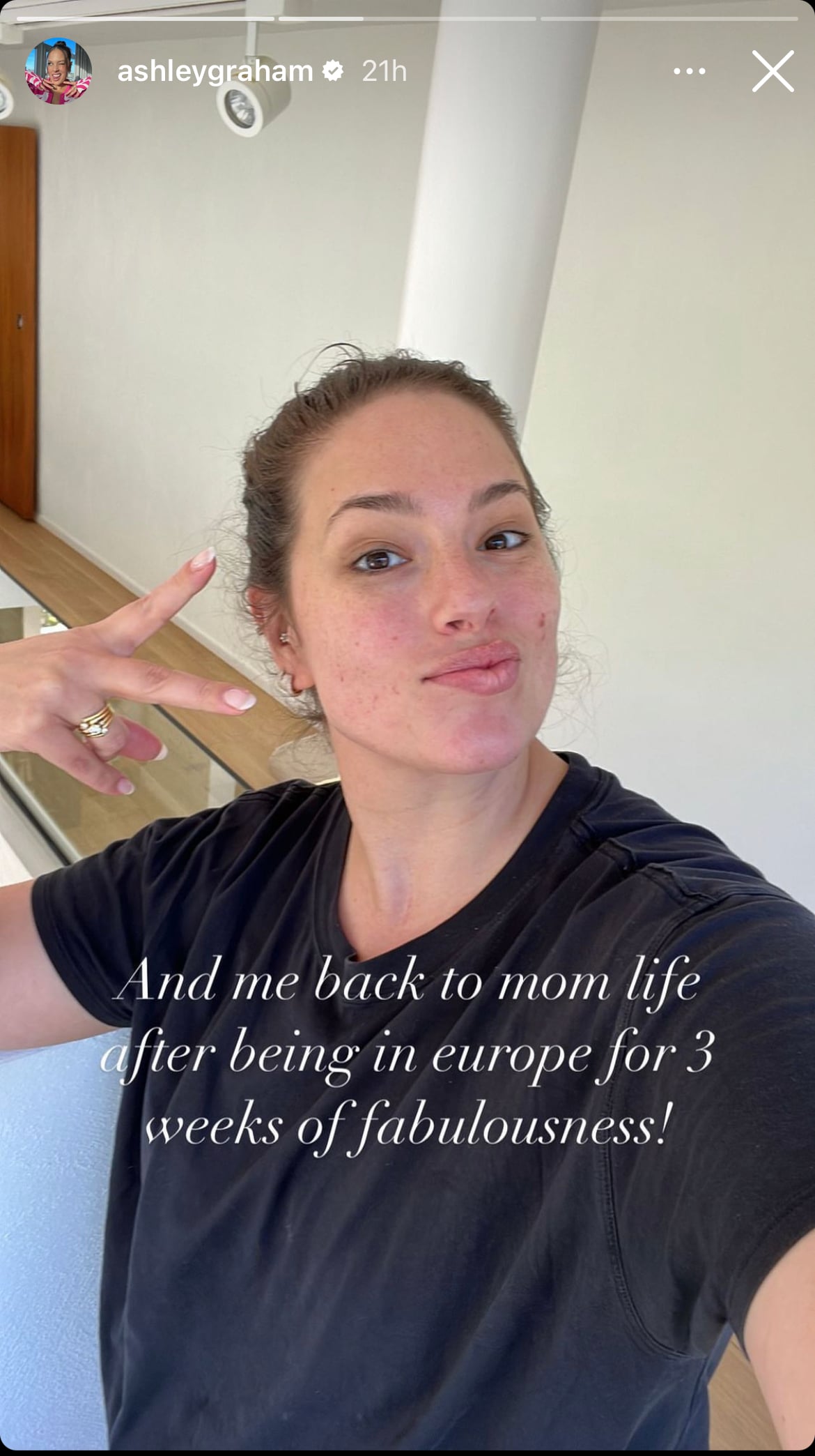 Ashley Graham's post on her Instagram story