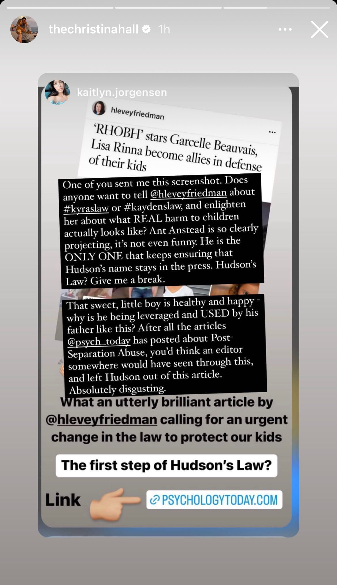 Christina Haack's post on her Instagram Story