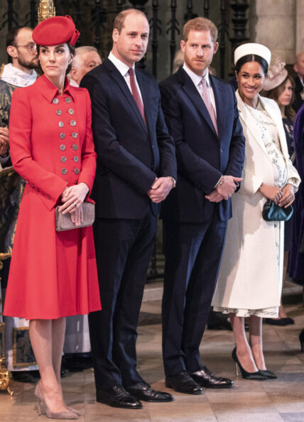 Members of The Royal Family attend the Commonwealth Service on Commonwealth Day, at Westminster Abbey, London, UK, on the 11th March 2019. Picture by Richard Pohle/WPA-Pool. 11 Mar 2019 Pictured: Catherine, Duchess of Cambridge, Kate Middleton, Prince William, Duke of Cambridge, Prince Harry, Duke of Sussex, Meghan Markle, Duchess of Sussex.